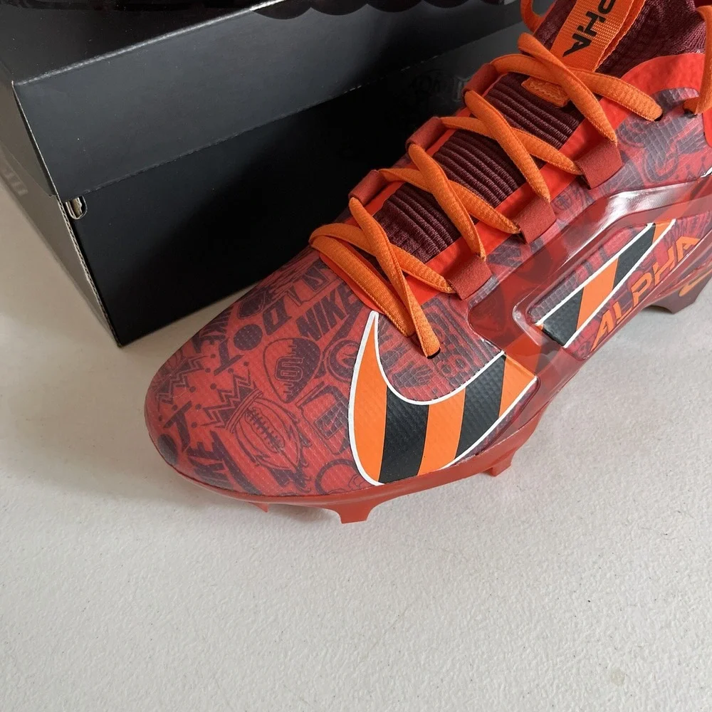 Nike Football Cleats Men Size 9 Alpha Menace 4 Elite‎ NRG Red Orange FQ4046-600
